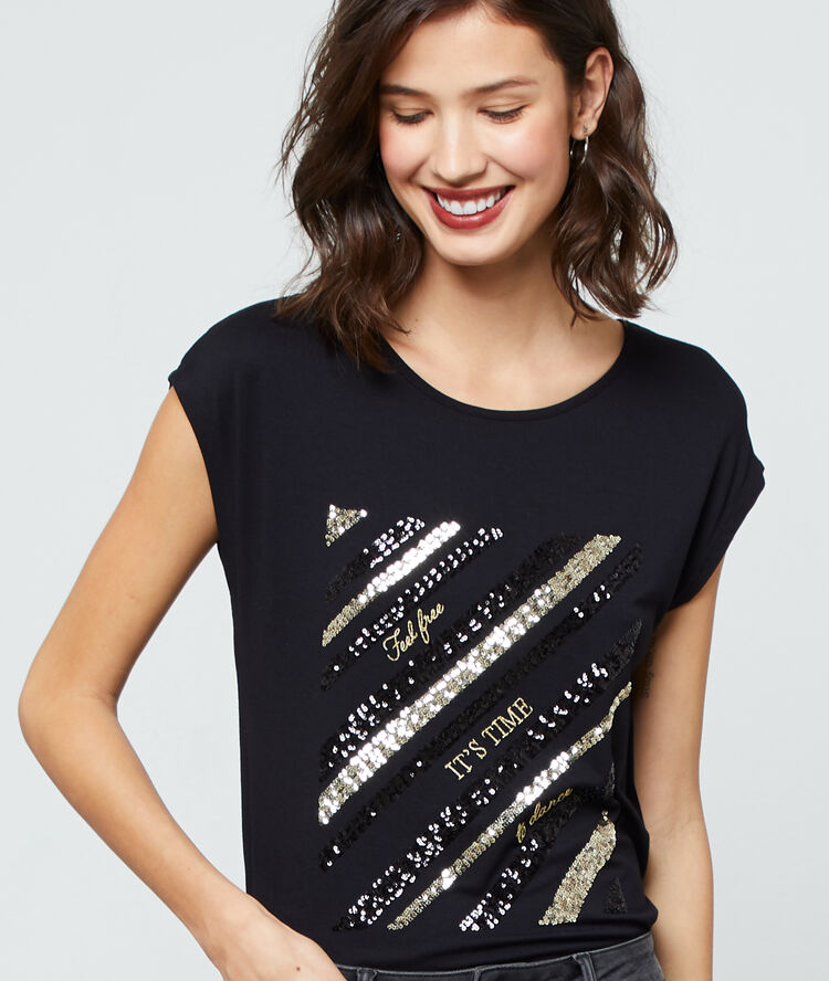 Camiseta ‘feel free it’s time to dance’ negro.
