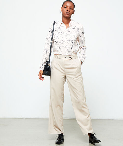 Camisa de estampado floral c.beige.