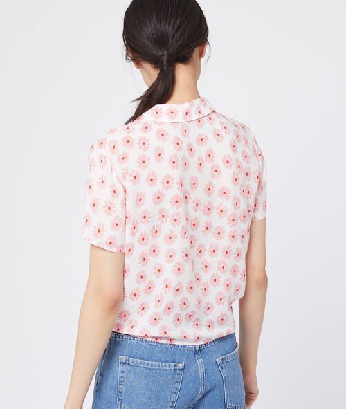 Blusa de manga corta con flores Blusa de manga corta con flores
