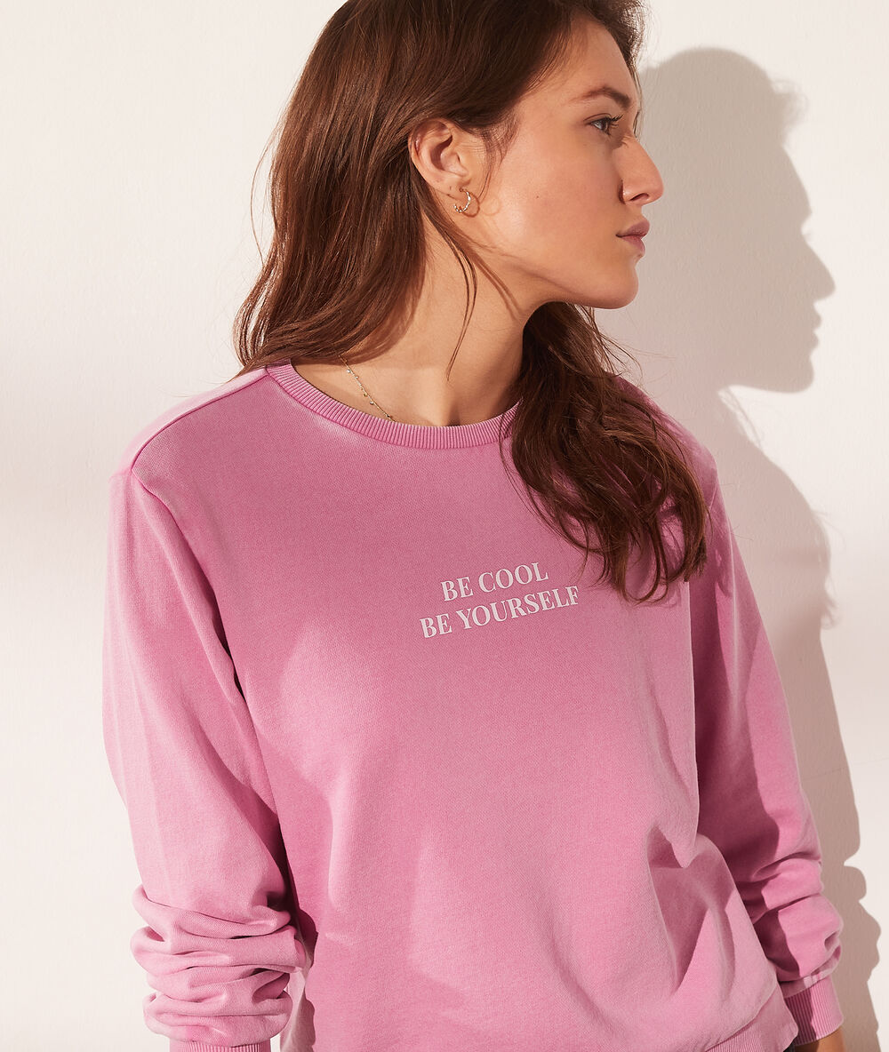 Sudadera 'be cool be yourself' rosa vif.