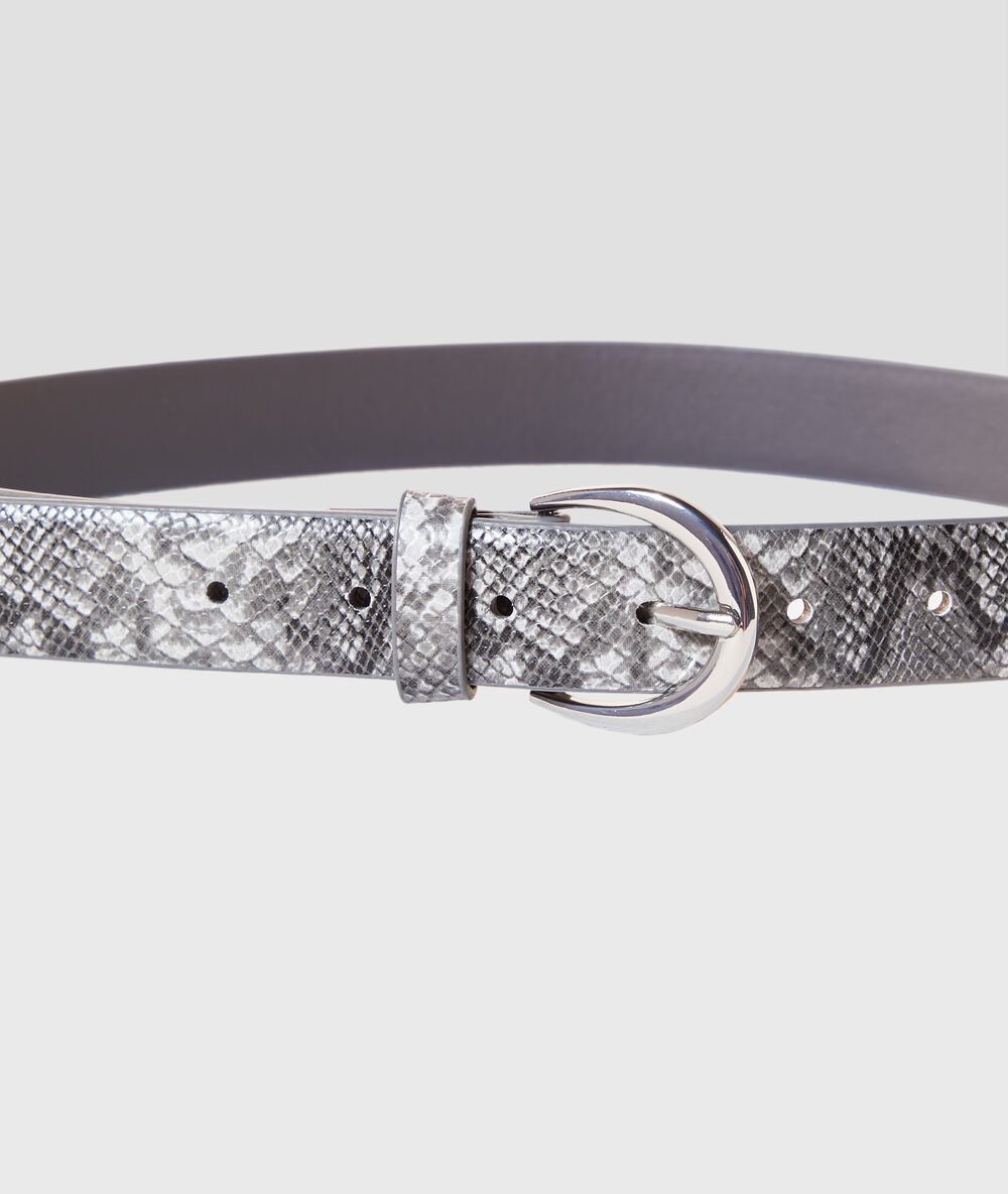 Cinturón estampado serpiente c.gris jaspeado.