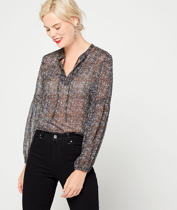 Blusa floral efecto transparente Blusa floral efecto transparente