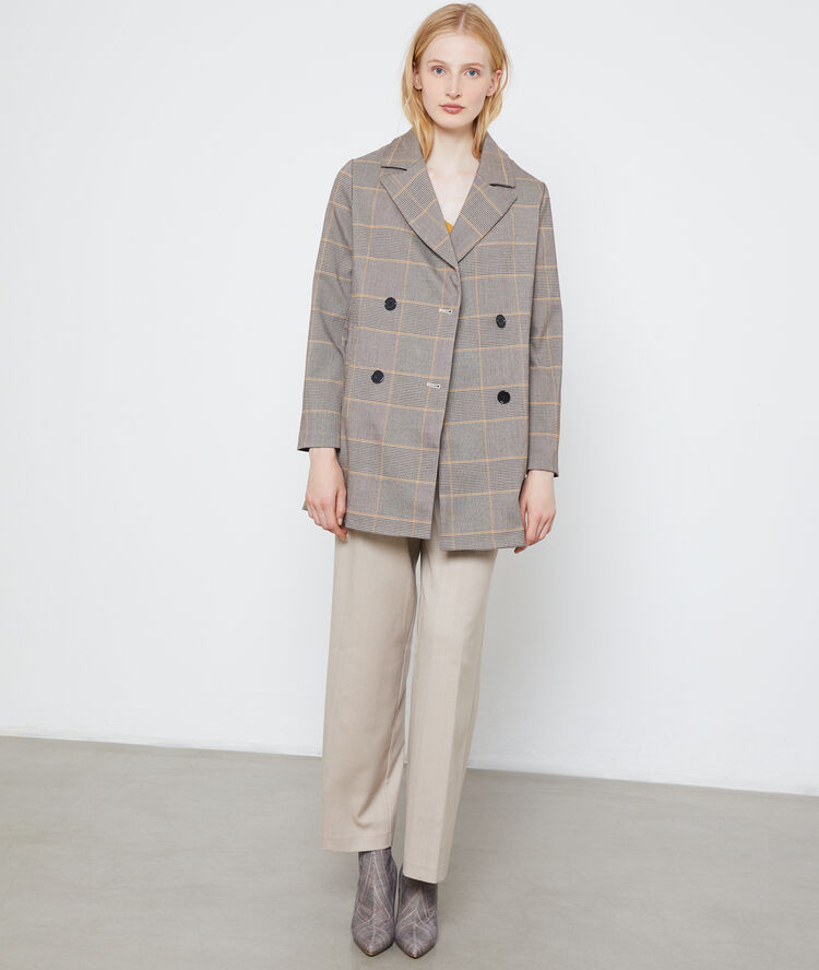 Trench de cuadros c.camel.