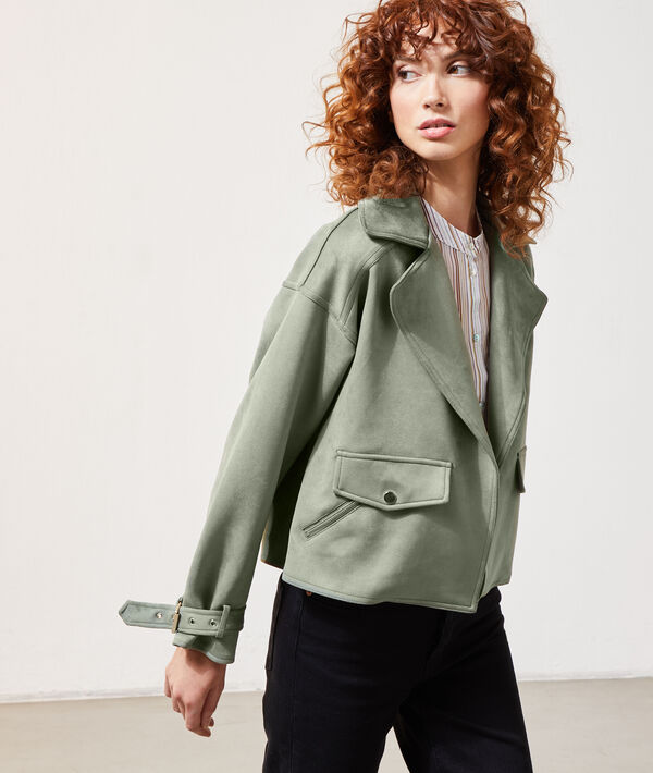 Chaqueta tipo biker, efecto ante Chaqueta tipo biker, efecto ante