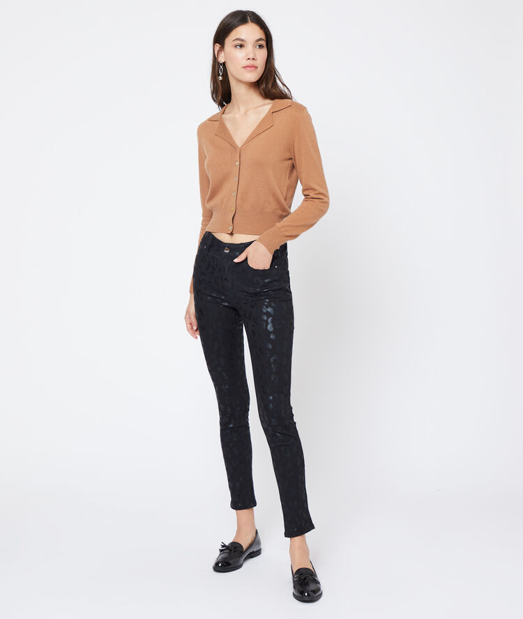 Suéter cuello camisa c.camel.