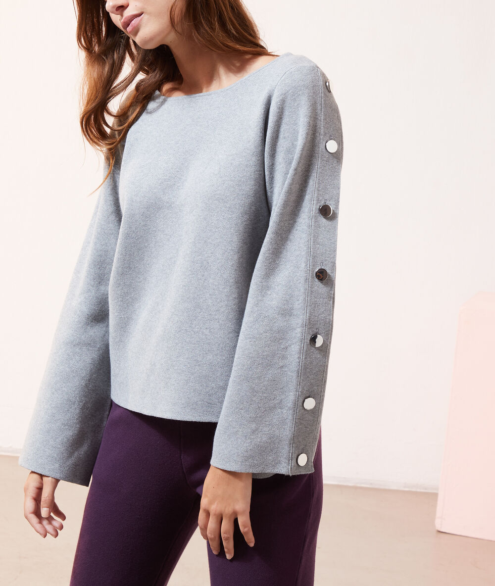 Jersey con detalle botones c.gris jaspeado.