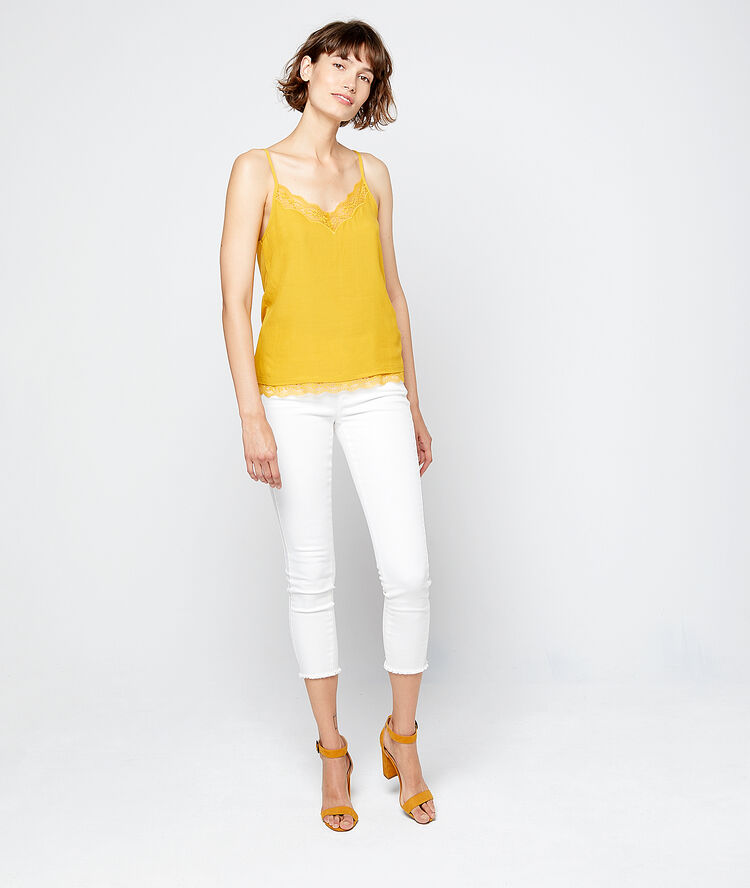 Camisola escotada con encaje c.curry.