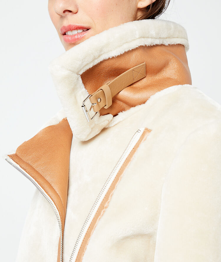 Chaqueta de piel sintética c.beige.