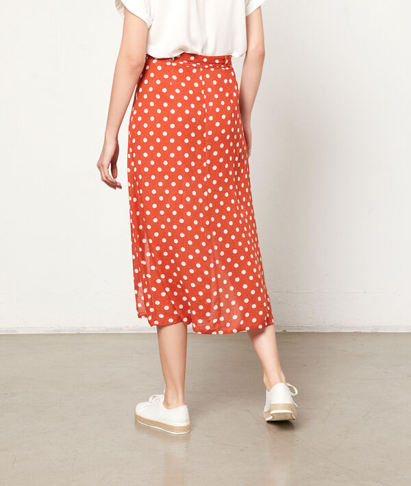 Falda midi estampado de lunares Falda midi estampado de lunares