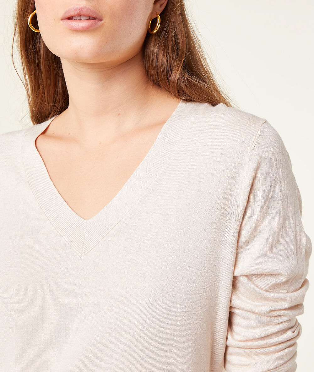 Jersey escote en v c.beige.