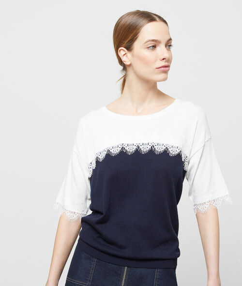 Camiseta con motivos de encaje Camiseta con motivos de encaje