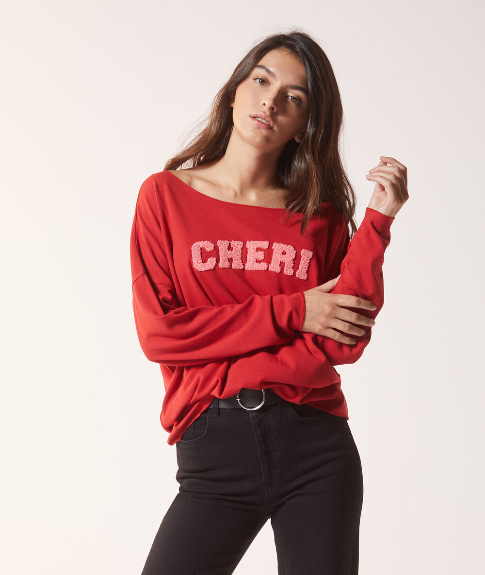 Sudadera ‘cheri' rojo.