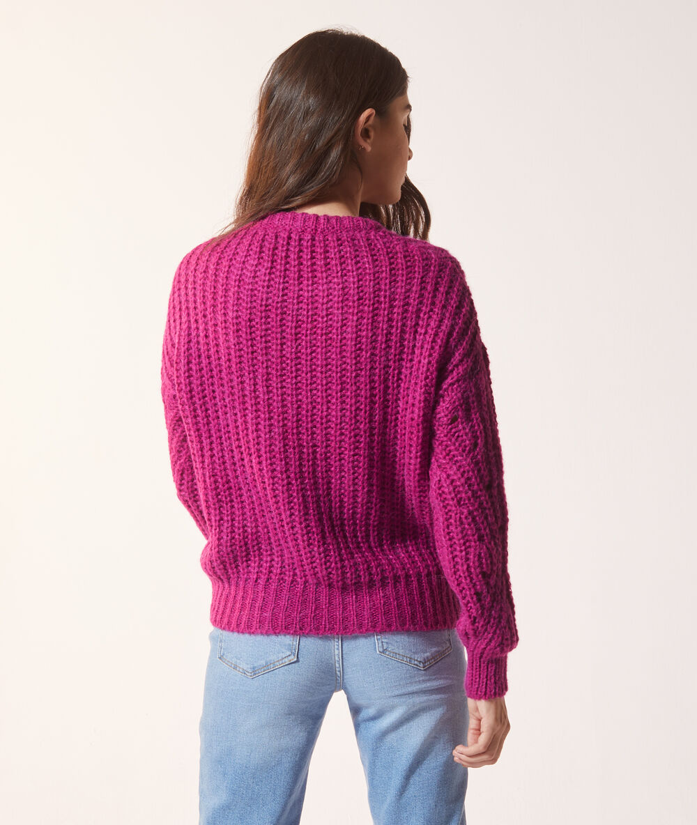 Jersey de punto grueso frambuesa.
