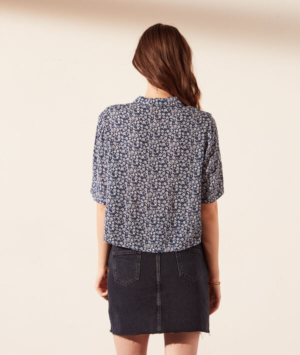 Camisa manga corta, estampado floral Camisa manga corta, estampado floral