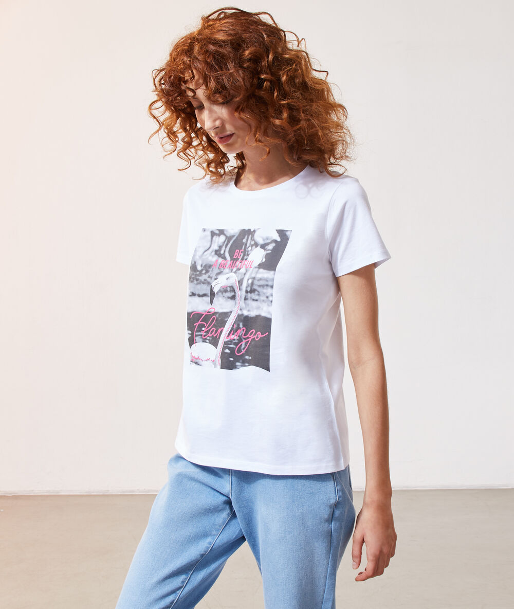 Camiseta estampada blanco.
