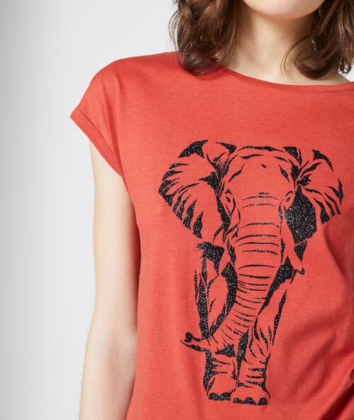 Camiseta serigrafiada de tigre tomate.