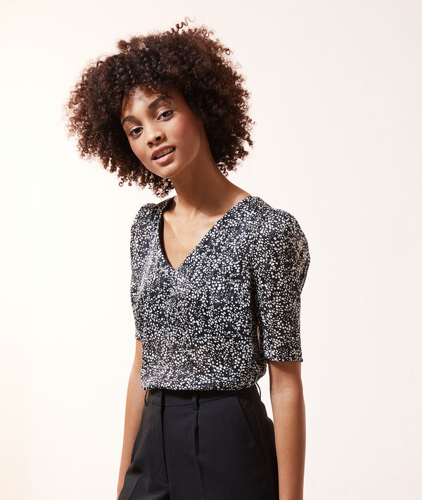 Blouse col V 2 en 1 - brassière intégrée Blouse col V 2 en 1 - brassière intégrée