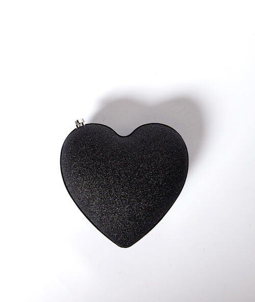 Minibolso en forma de corazón negro.