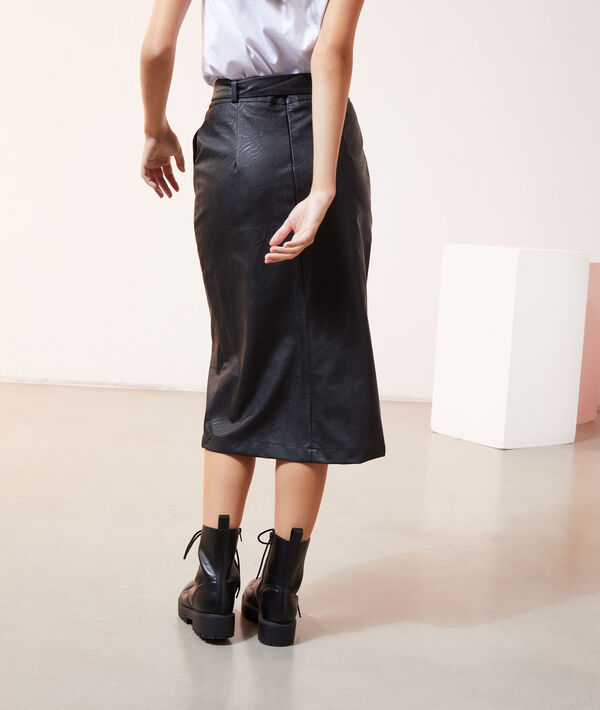 Falda midi efecto piel Falda midi efecto piel