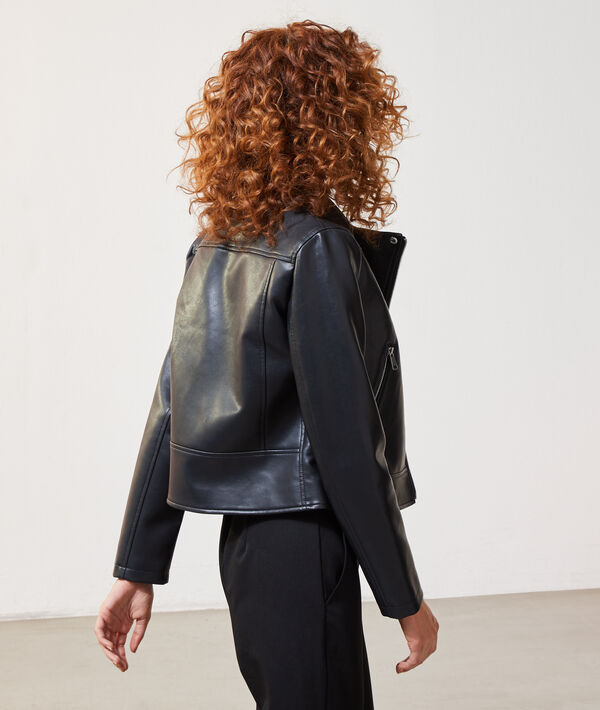 Chaqueta biker efecto piel Chaqueta biker efecto piel