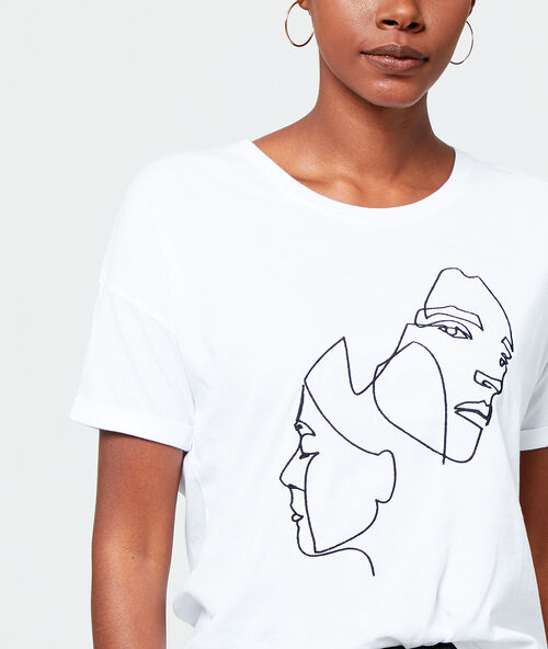 Camiseta serigrafiada de algodón bio blanco.