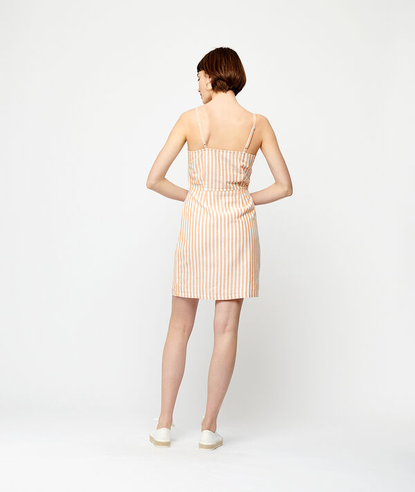 Vestido estampado rayas con botones Vestido estampado rayas con botones