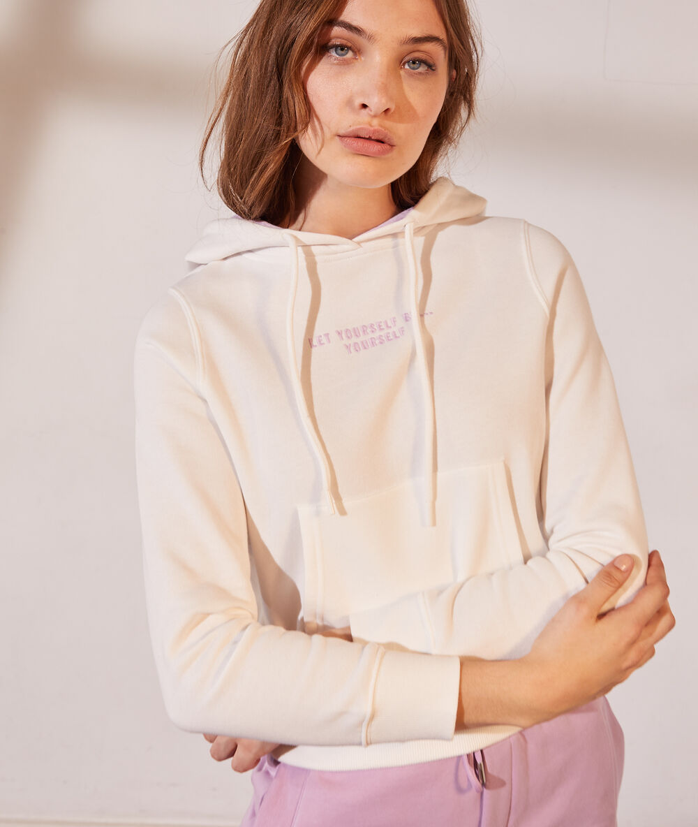 Sudadera con capucha 'let yourself' crudo.