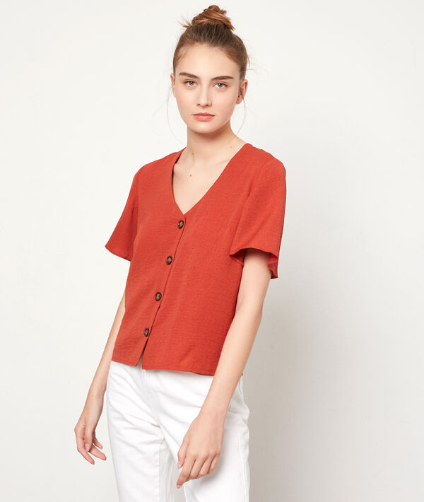 Blusa lisa con botones Blusa lisa con botones