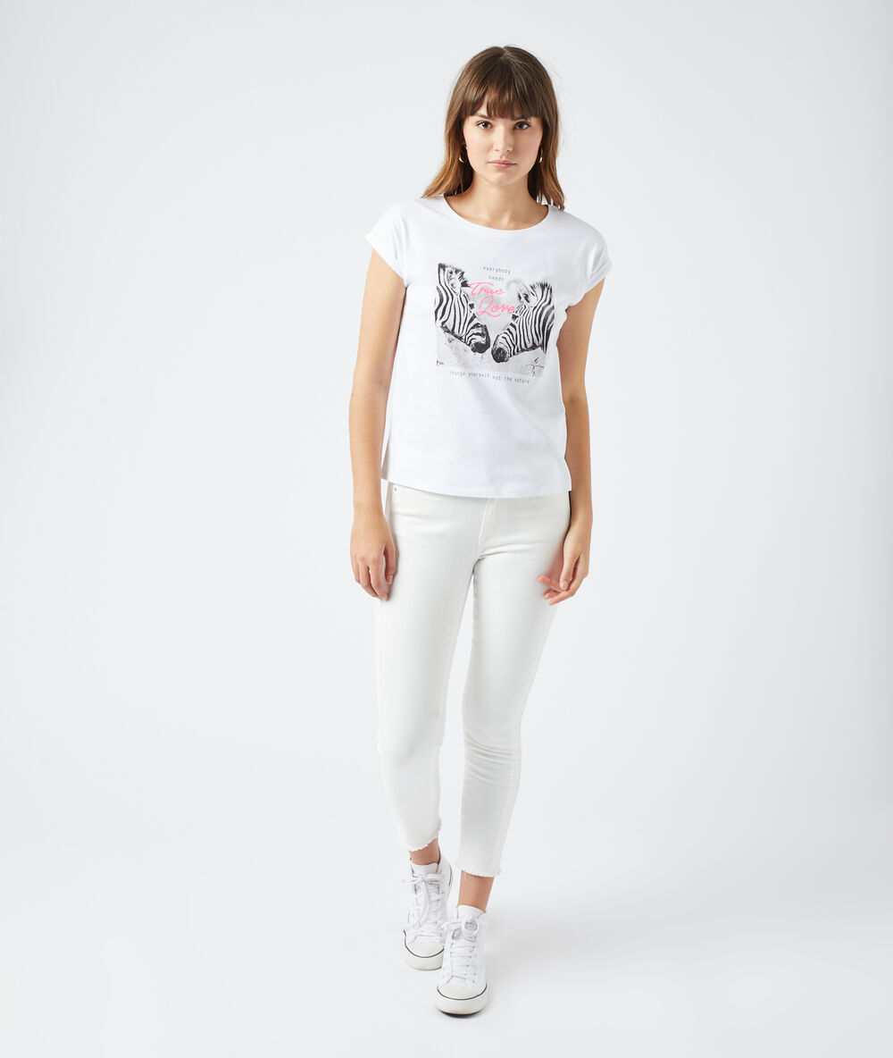 Camiseta cebra blanco.