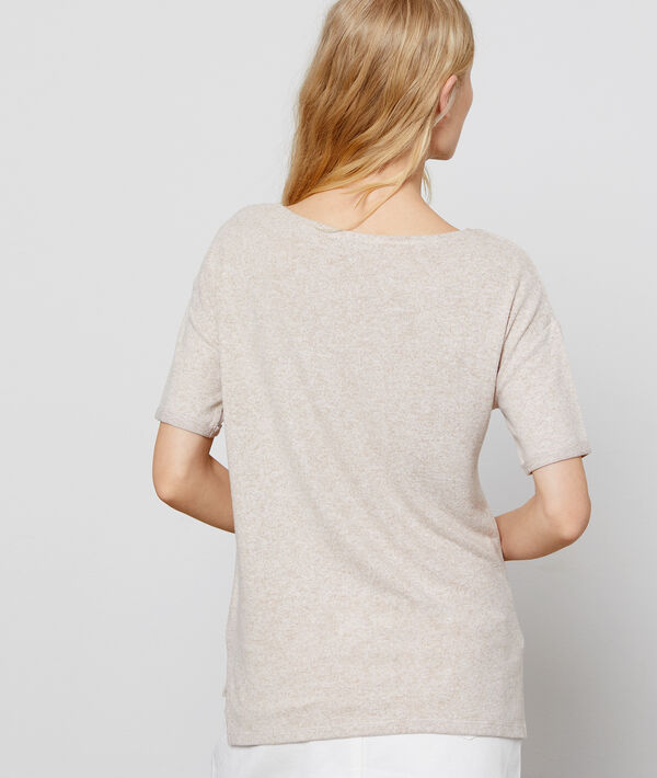 Camiseta jaspeada de cuello redondo Camiseta jaspeada de cuello redondo