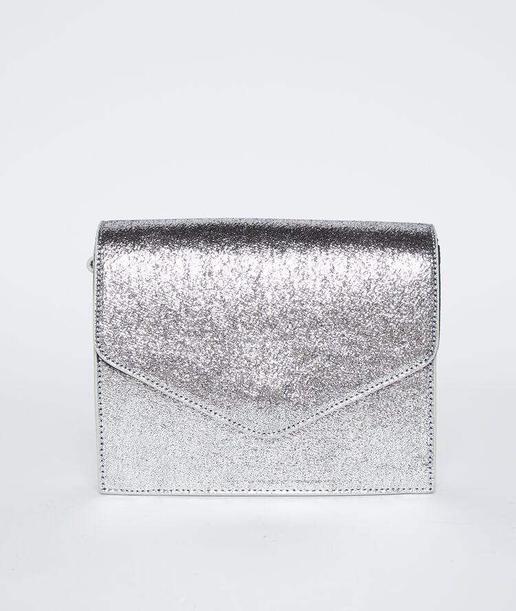 Bolso de mano plateado plata.