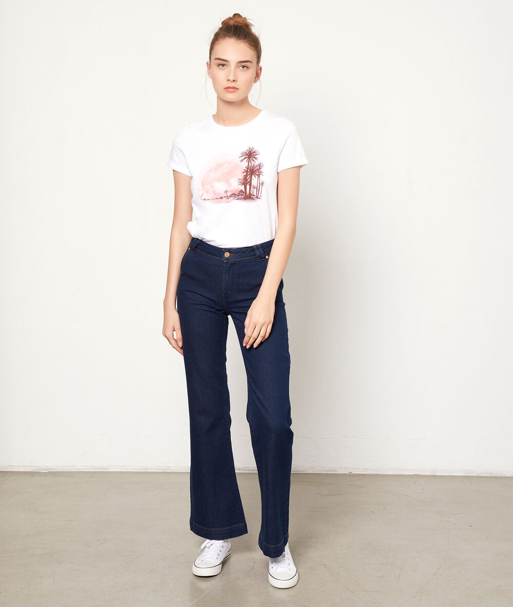 Camiseta palmeras blanco.