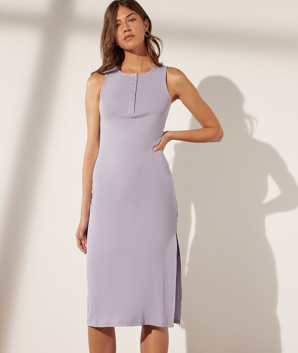 Vestidi midi tejido canalé Vestidi midi tejido canalé