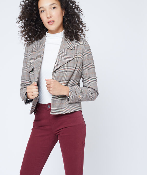 Chaqueta motera estampado Príncipe de Gales Chaqueta motera estampado Príncipe de Gales