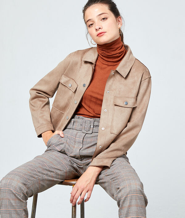 Chaqueta corta efecto ante Chaqueta corta efecto ante