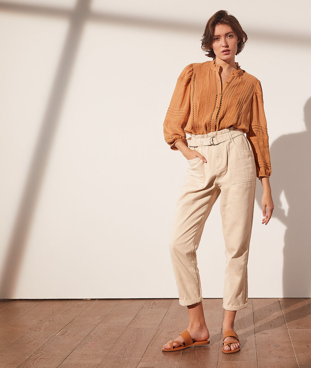 Camisa con motivos de encaje c.camel.