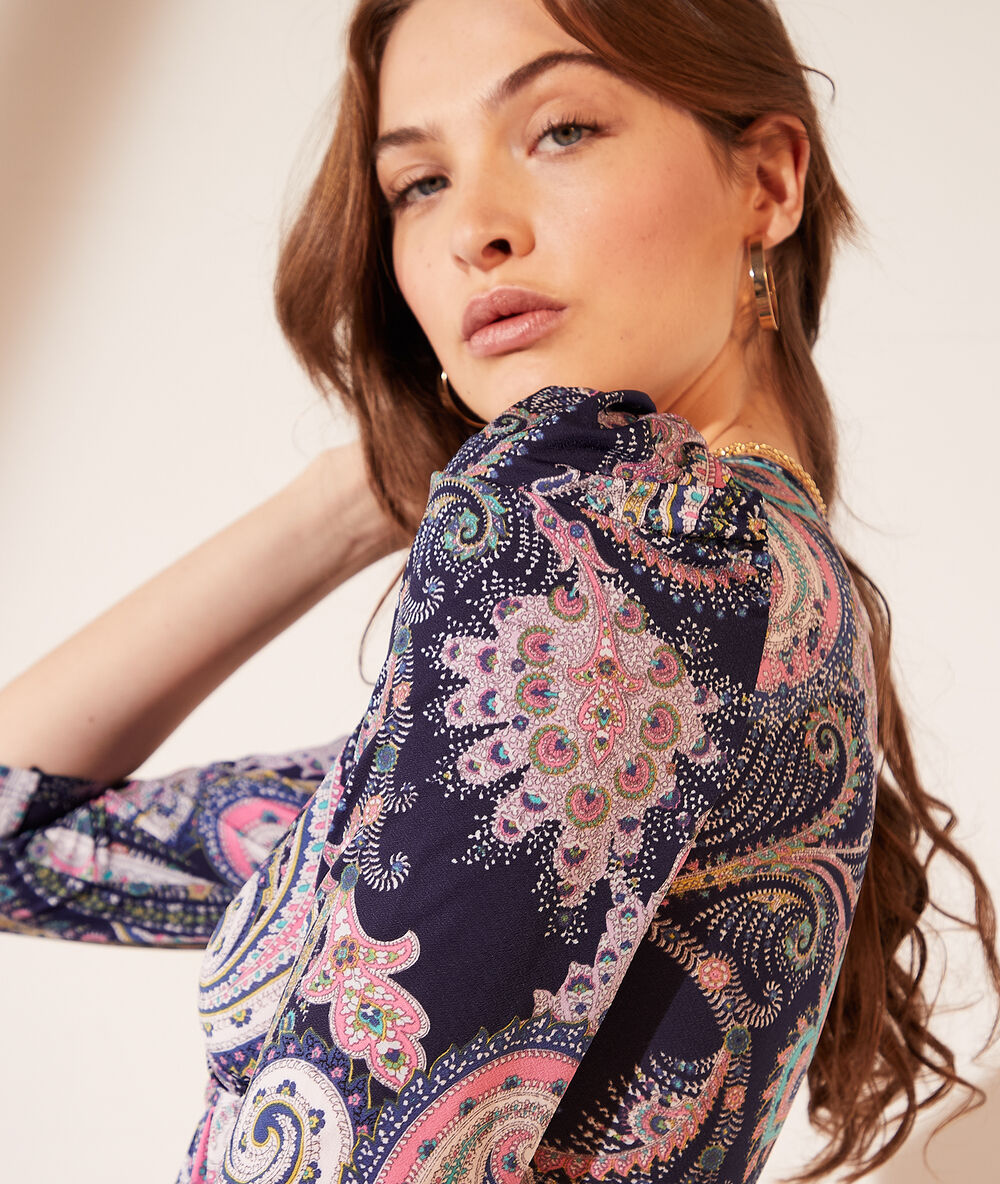 Vestido estampado piedra.
