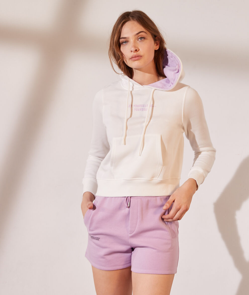 Sudadera con capucha 'let yourself' crudo.