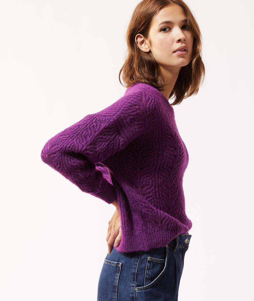 Jersey de punto calado prune.