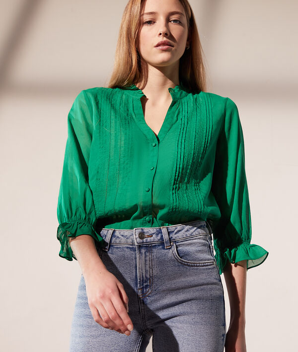 Camisa semitransparente, motivos encaje Camisa semitransparente, motivos encaje