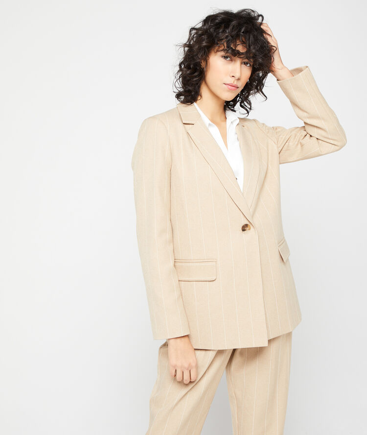 Chaqueta de sastre a rayas c.camel.