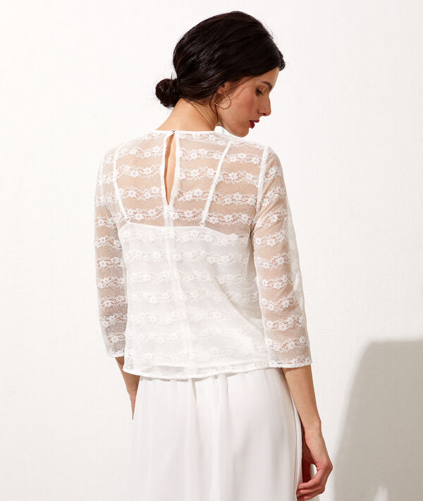Top de tul de encaje floral Top de tul de encaje floral