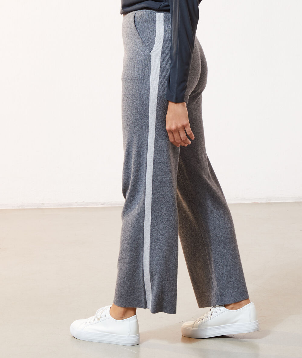Pantalón punto fino c.gris jaspeado.