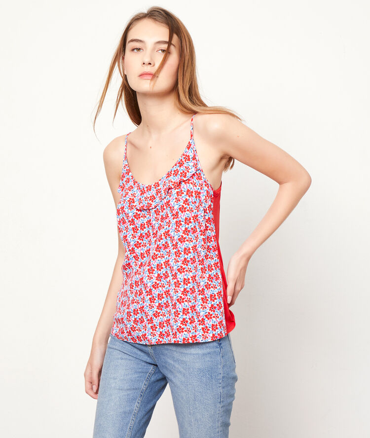 Top con tirantes estampado floral geranio.