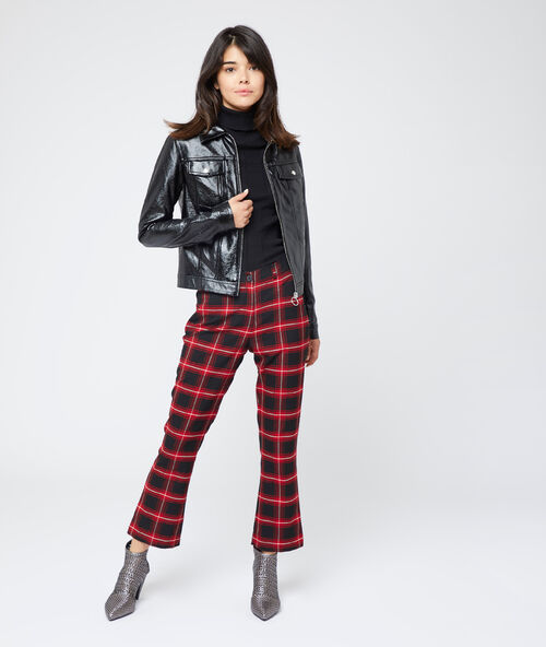 Chaqueta motera tipo biker negro.