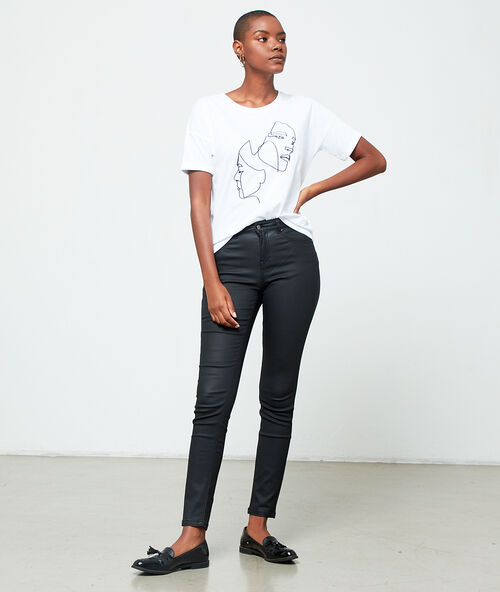 Camiseta serigrafiada de algodón bio blanco.
