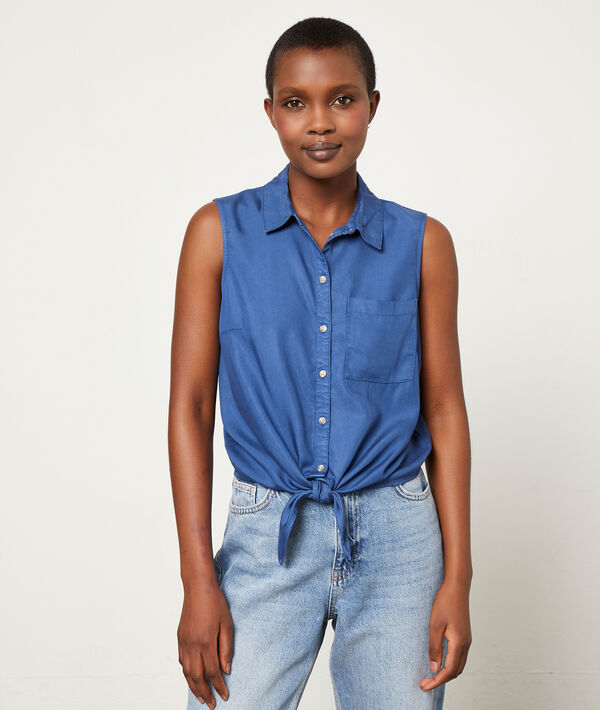 Camisa sin mangas con lazada Camisa sin mangas con lazada