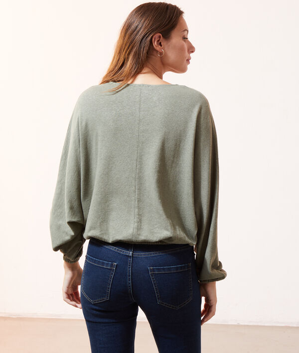 Blusa manga larga escote cruzado Blusa manga larga escote cruzado