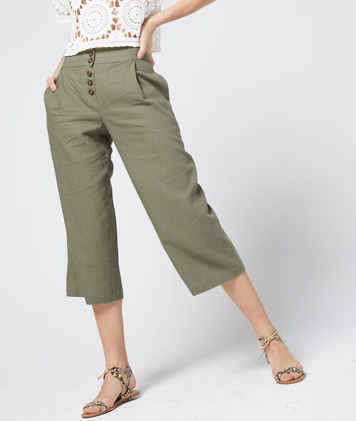 Pantalón midi con botones Pantalón midi con botones