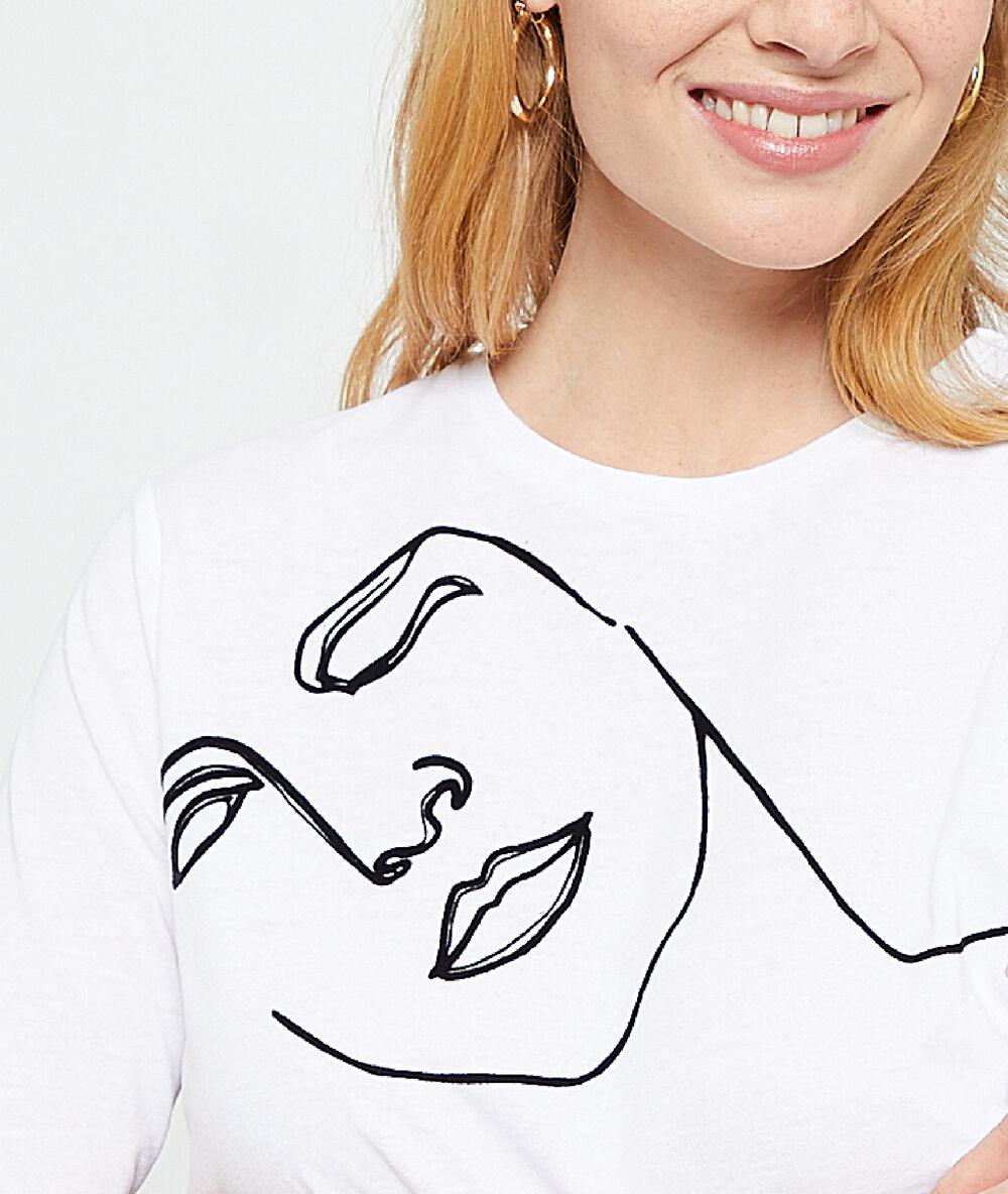 Camiseta serigrafiada de fibras recicladas blanco.